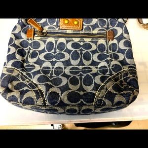 Coach Blue Denim Signature Handbag
